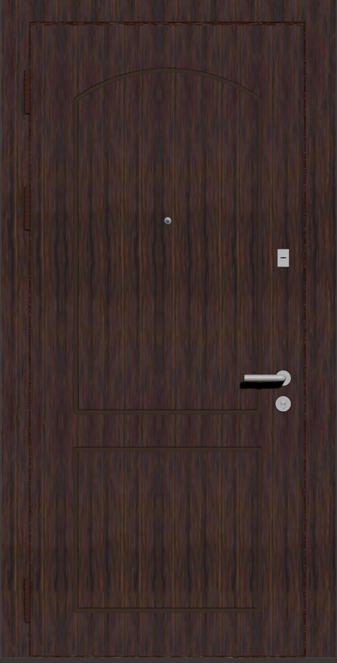 Классическая входная дверь с отделкой шпон венге и фрезеровкой B2